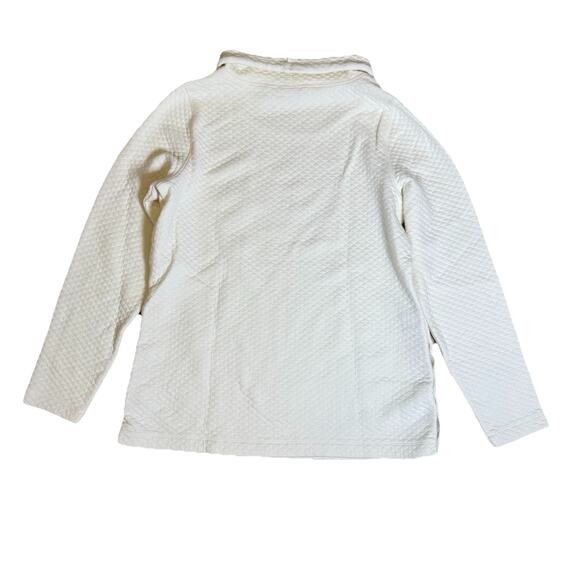 L.L. Bean Women’s Quilted Snap-Side Tunic Top Ivory White Size M - Picture 8 of 13